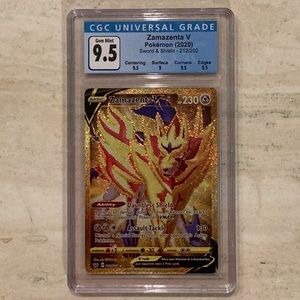 Pokemon Zamazenta V 2020 212/202 SWSH Full Art CGC 9.5 Graded Card Gold #212 TCG